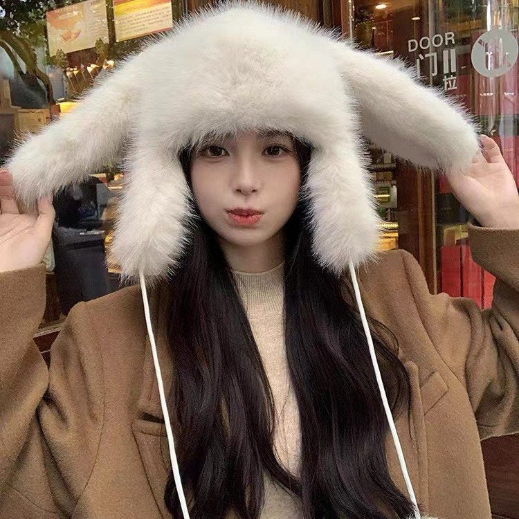 Warm Rabbit Ears Hat