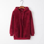 Cozy Long Sleeve Hooded Fleece Coat for Women