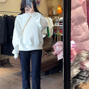 Loose Round Neck Sweater for Women - Soft Chenille Material