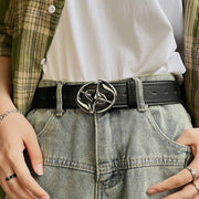 Elegant Black PU Leather Belt for Women