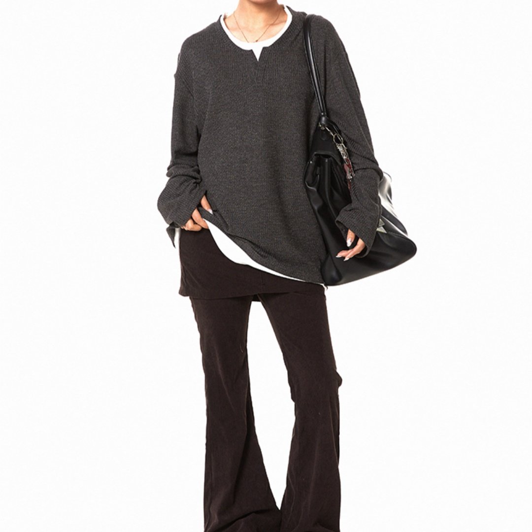 Loose Retro Texture Hoodie for Women