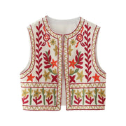 Retro Chic Embroidered Vest for Women
