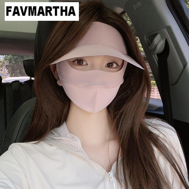 Summer Sun Protection Face Mask with Integrated Hat