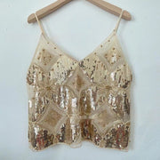 Elegant Sequin Beaded Sling Top for Women