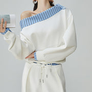 Cozy Blue & White Striped Hoodie & Jogger Set
