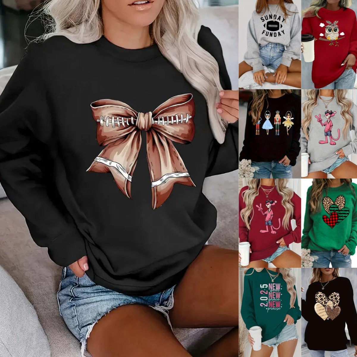 Cozy Long Sleeve Crew Neck Sweater for Women
