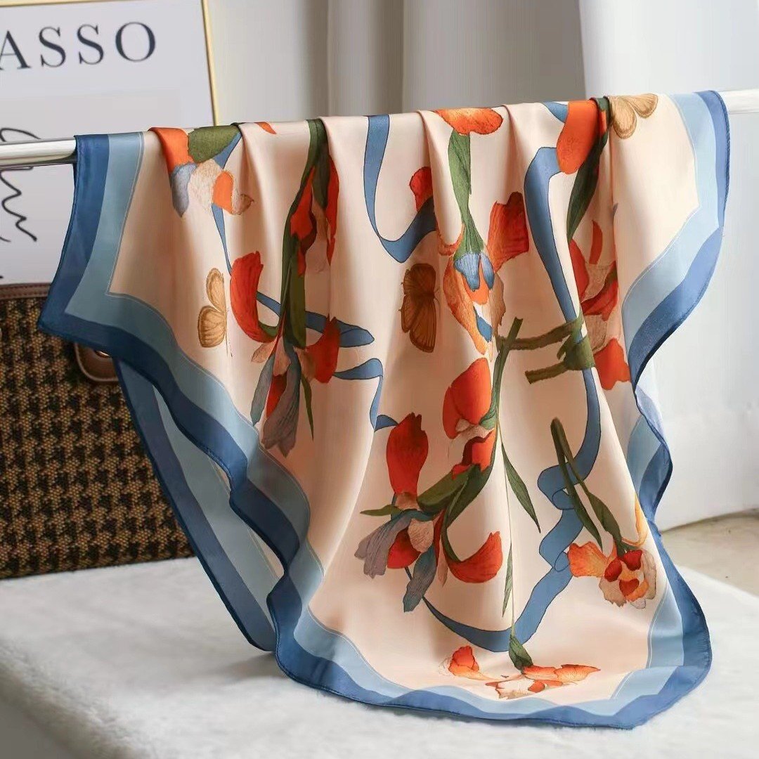 Luxury Silk Square Scarf for Women