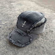 Destroyed Denim Baseball Cap for Women