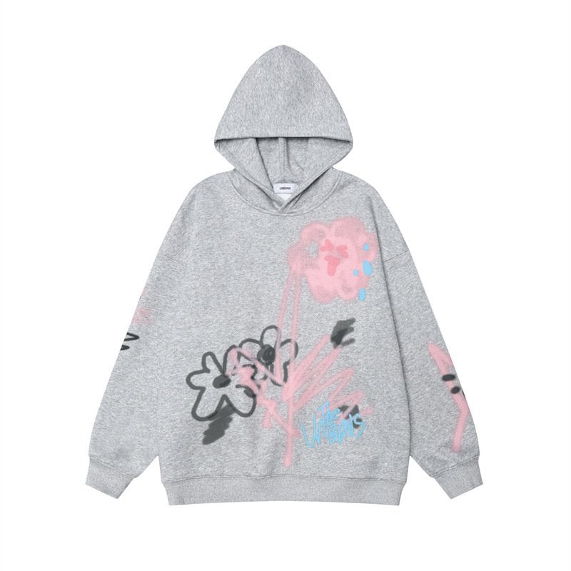 Neutral Geometric Hoodie for Women