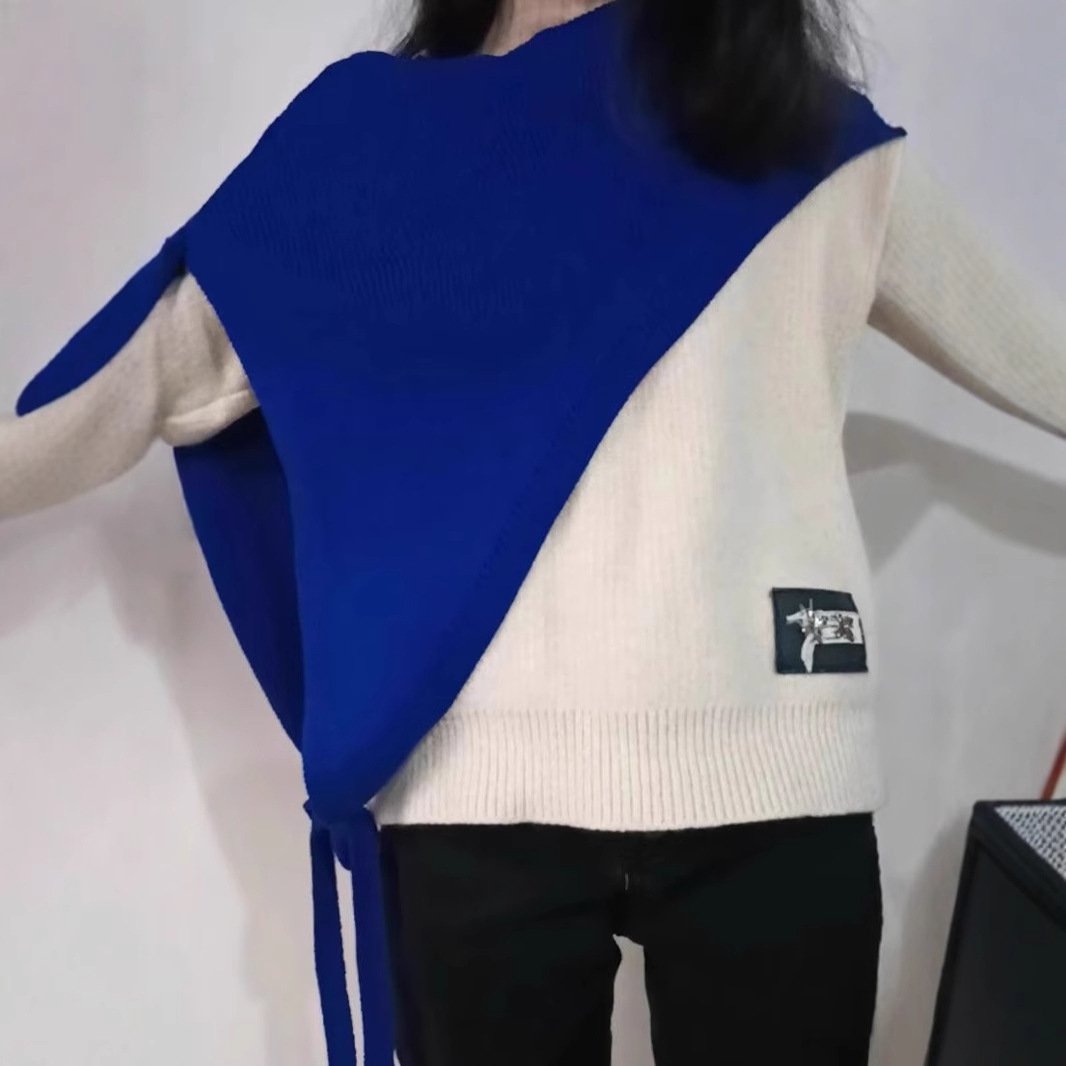 Versatile Beveled Triangle Knitted Shawl Vest