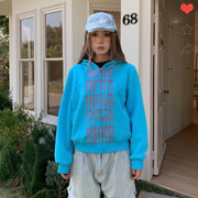 Cozy Letter Print Hoodie Coat for Women