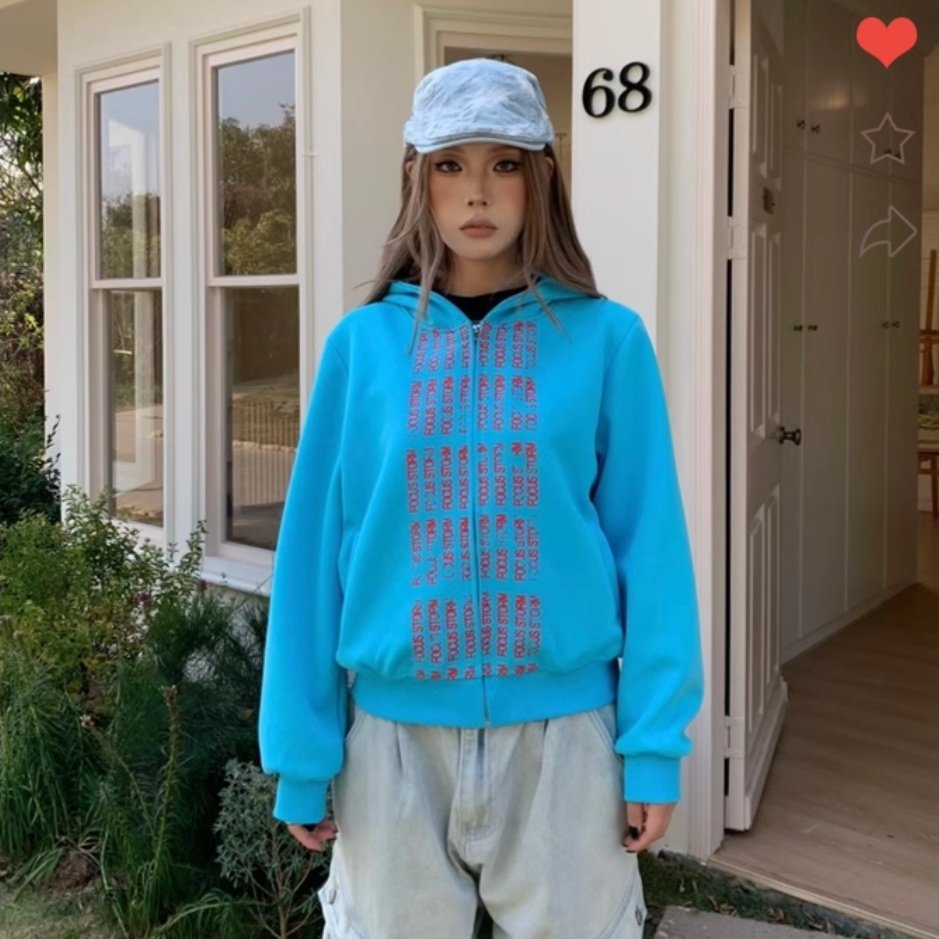 Cozy Letter Print Hoodie Coat for Women
