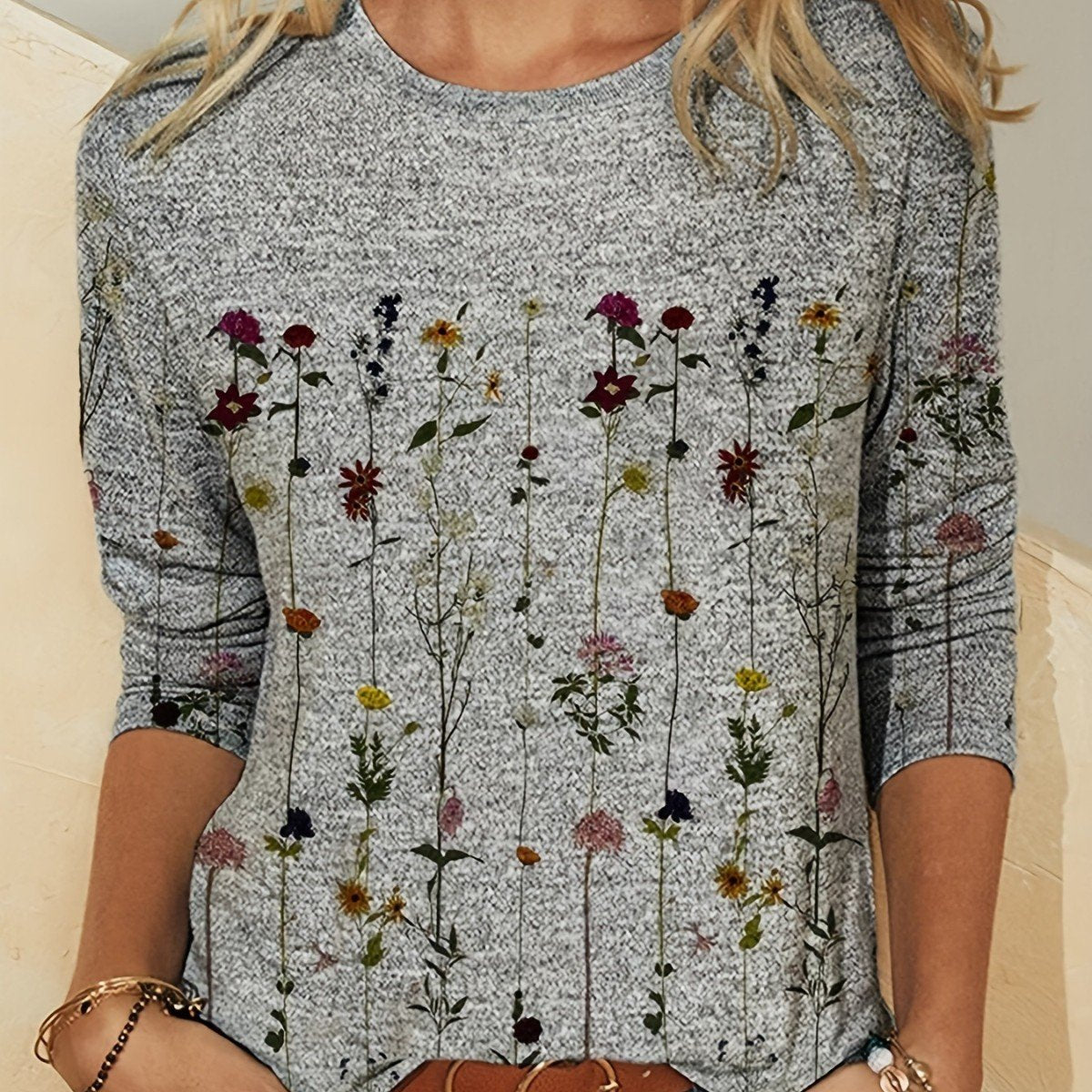 European Floral Hoodie Long Sleeve