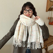 Stay Warm in Style with Black Plaid Scarf