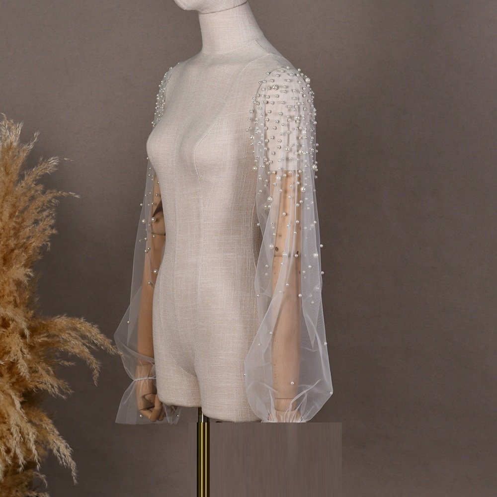 Pearl Mesh Wedding Oversleeves for Women