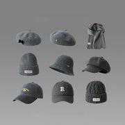 Women's Warm Gray Wool Beret Knitted Hat