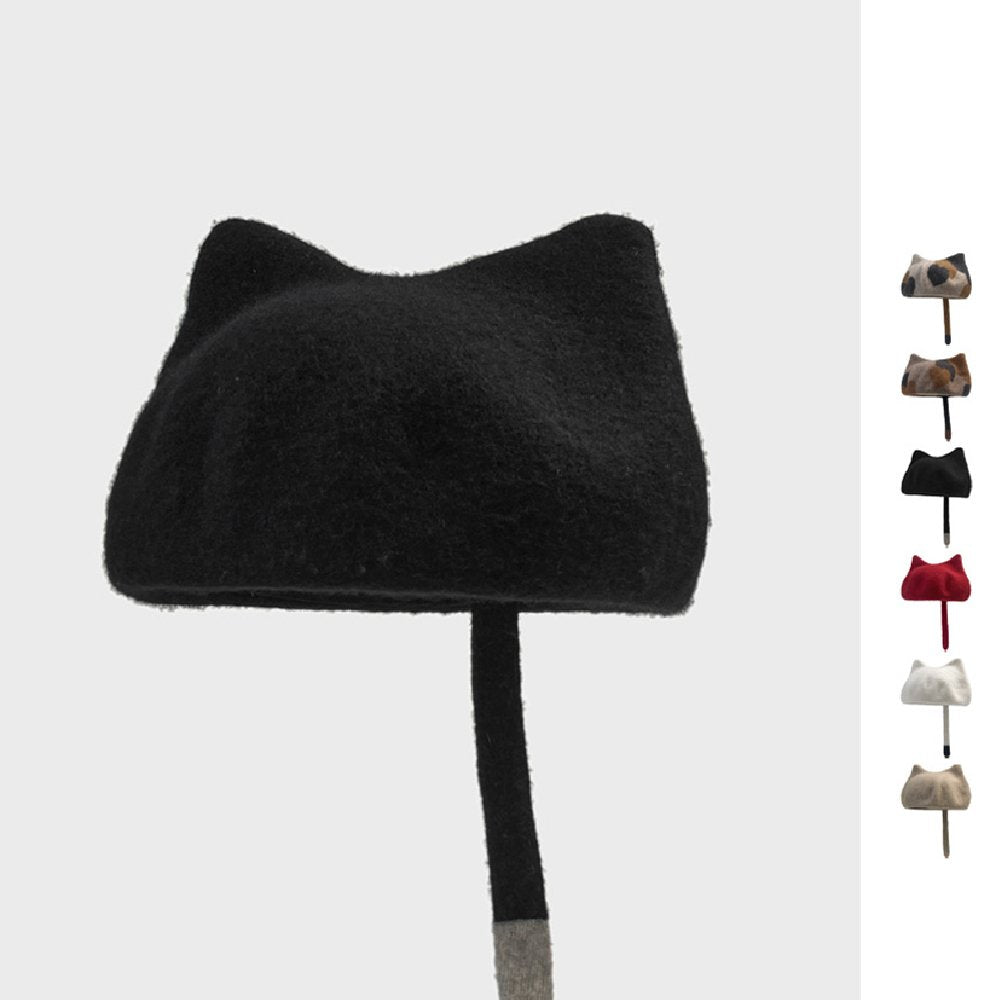 Warm Cat Ear Beret for Women, Windproof & Sun-Proof