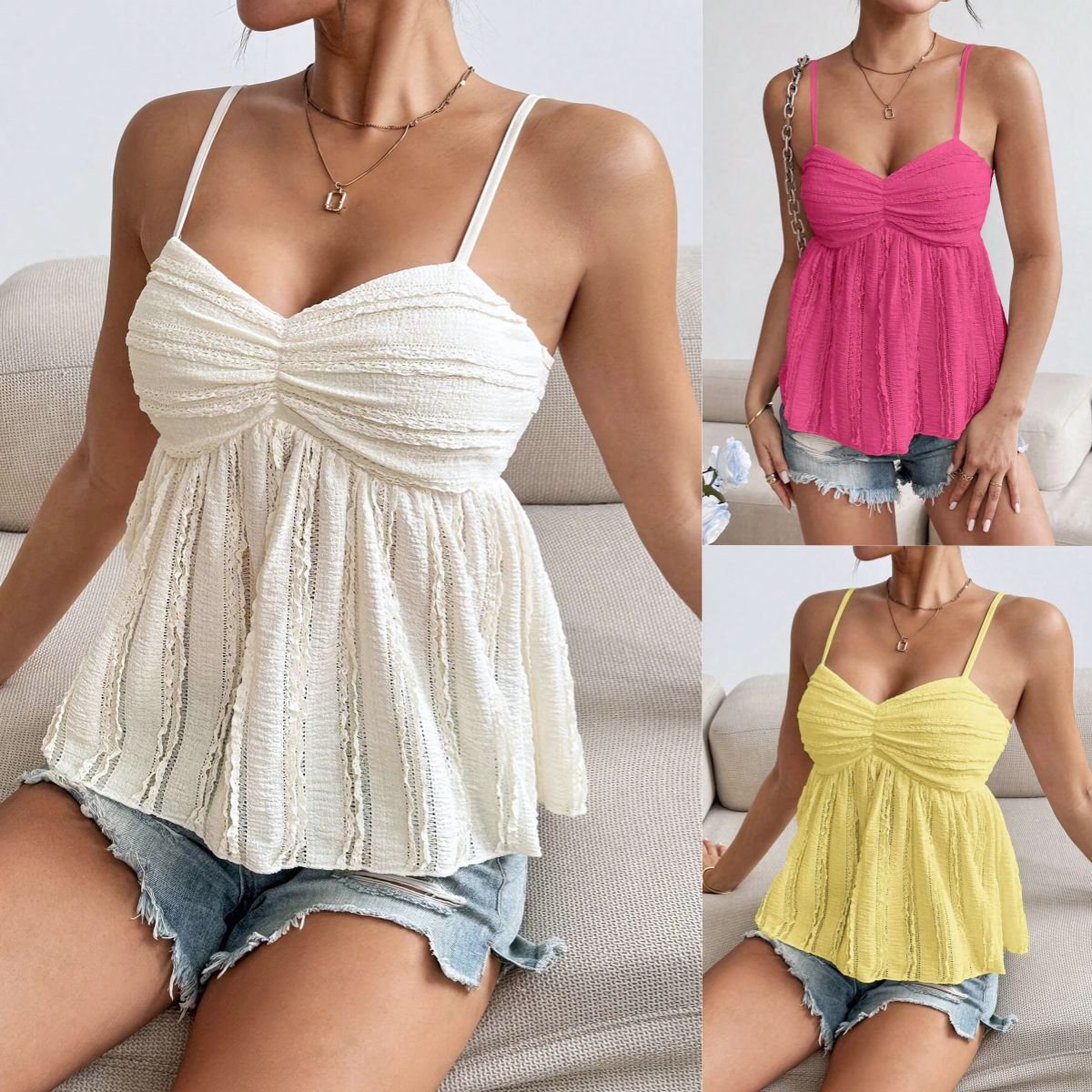 Sexy Lace Chiffon Camisole for Women