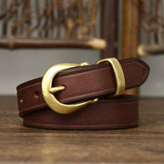 Retro Leather Belt for Women - Genuine Cattlehide