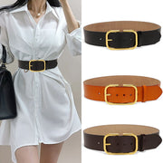Wide Cowhide Leather Belt for Women