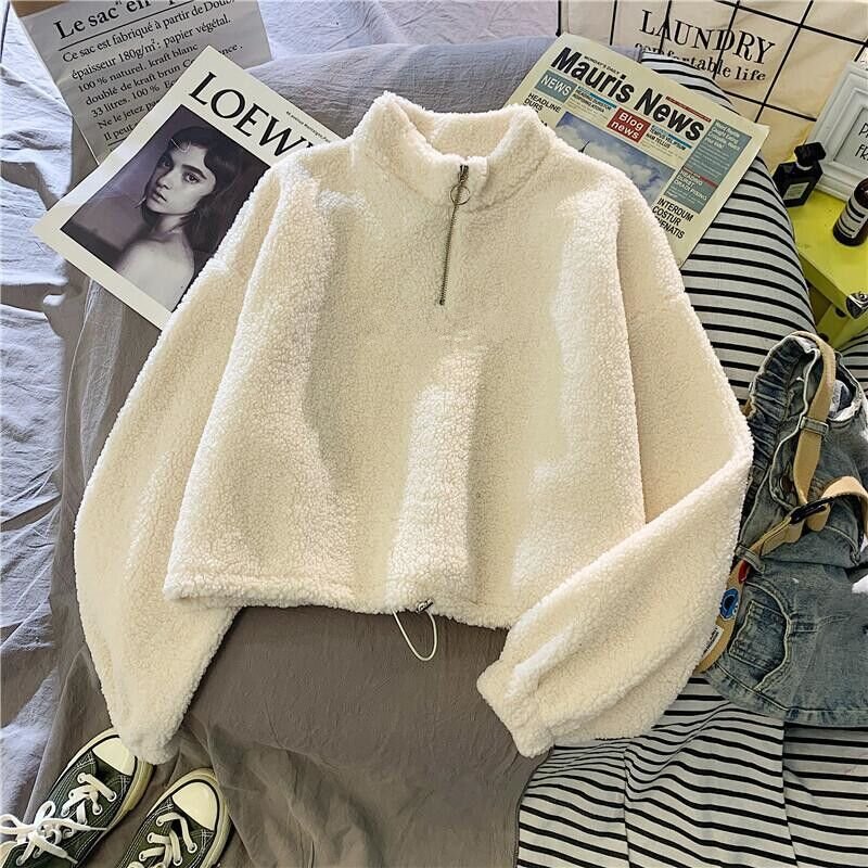 Women's Thick Lambskin Fleece-Lined Sweater