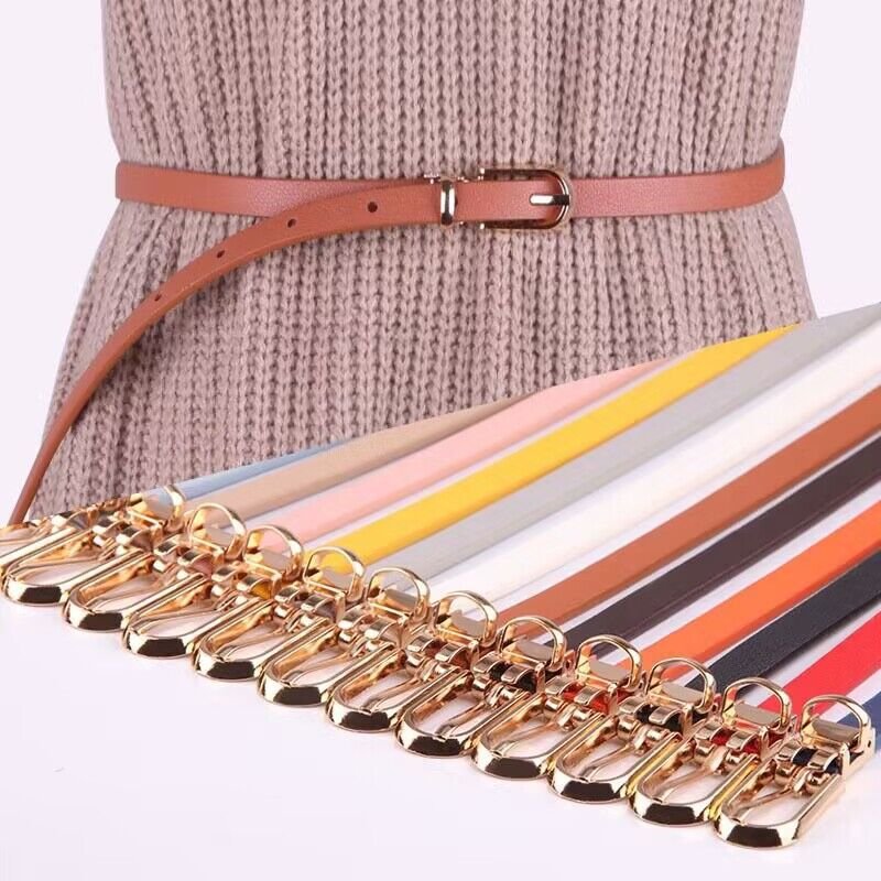 Spring Summer Women's Belt Thin Imitation Leather