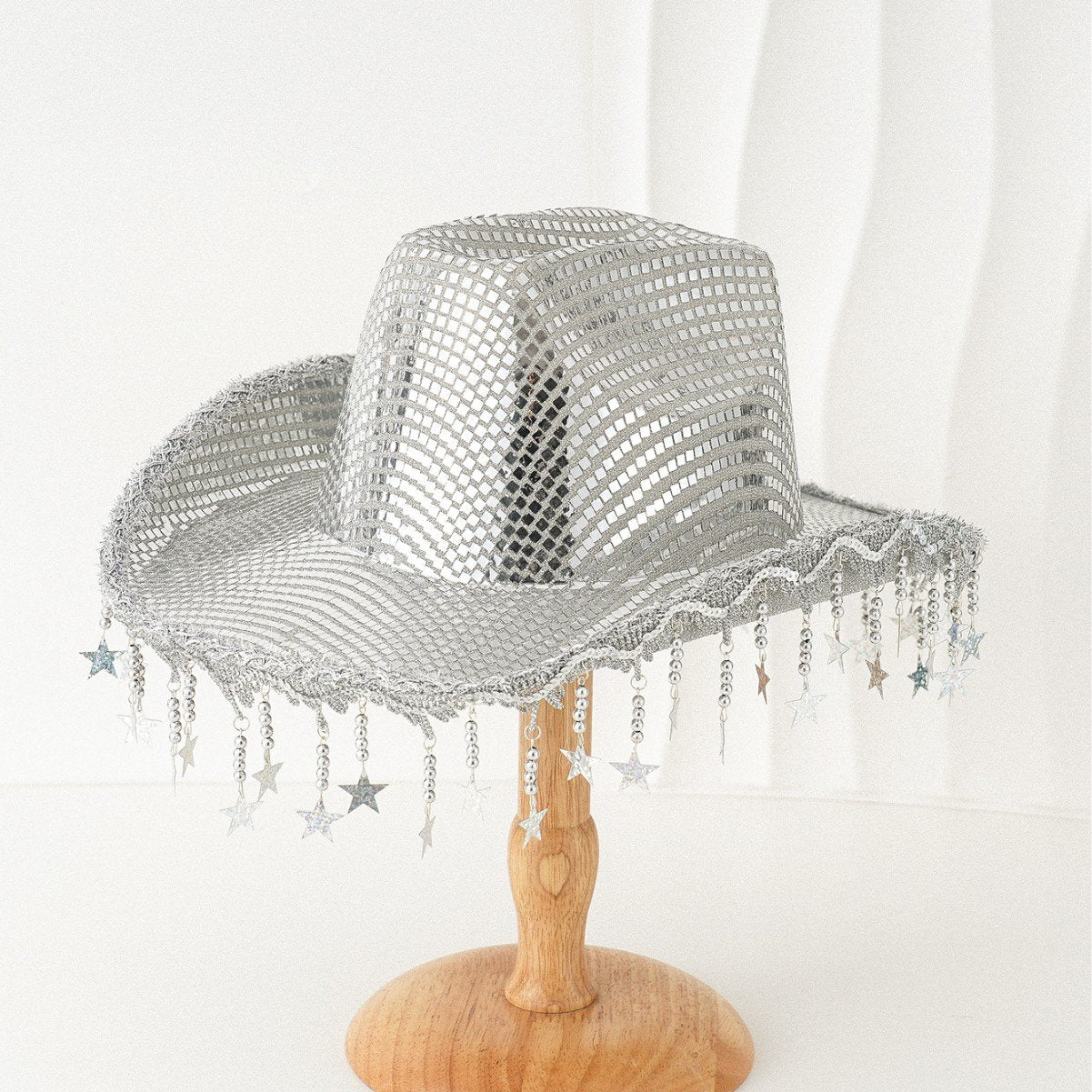 Floppy Western Cowboy Hat with Sequins & Tassel