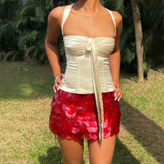 Sexy Apricot Satin Tube Top