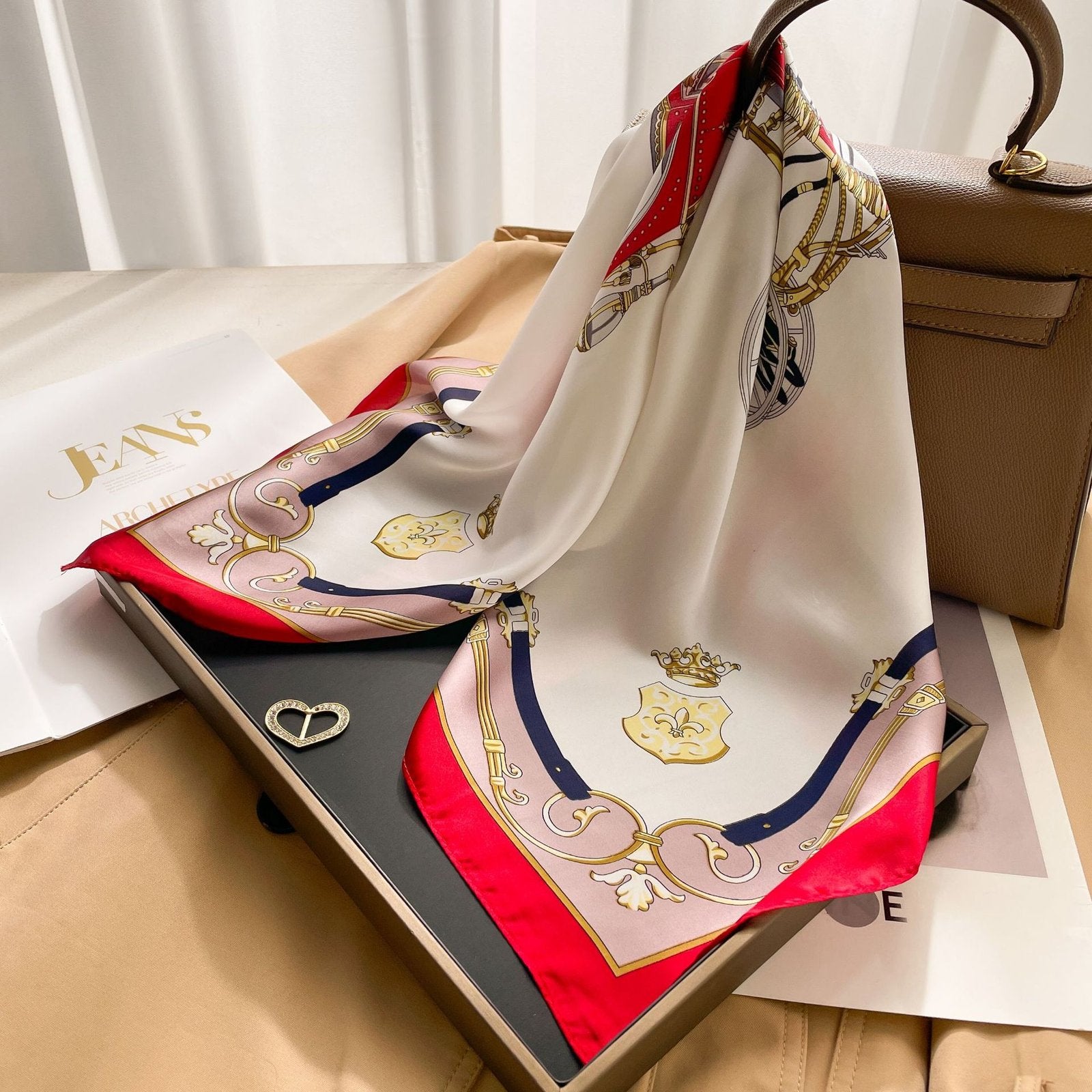 Women's Colorful Silk Scarf Square Towel