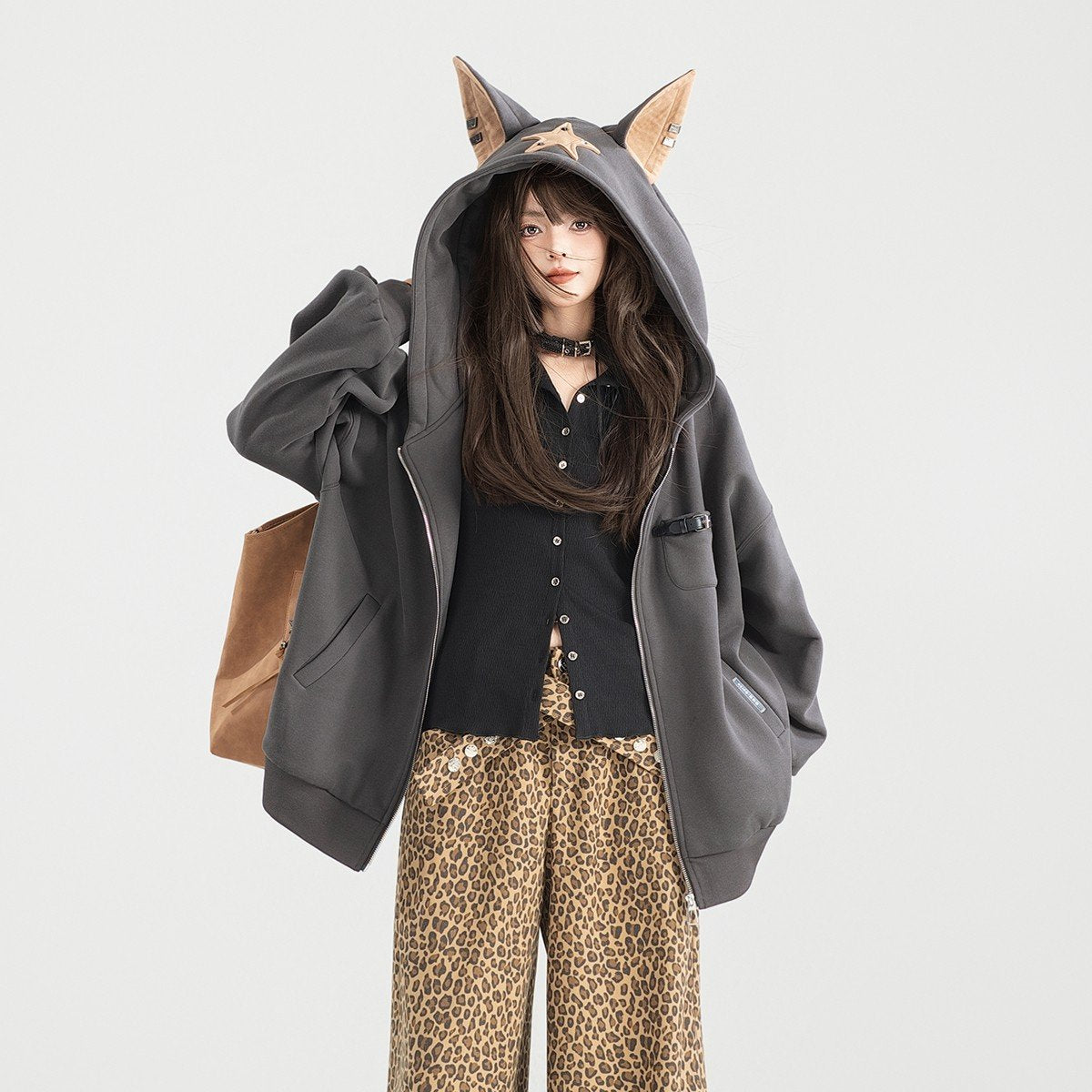 Cozy Hooded Zipper Sweatshirt for Women