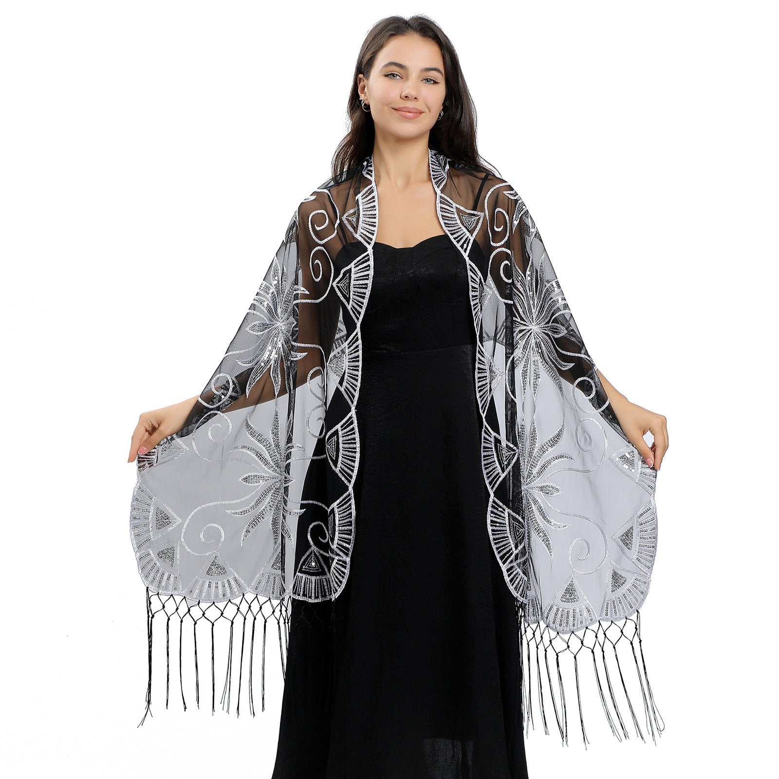Elegant Sequin Shawl Wrap