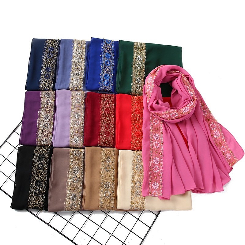 Pearl Lace Women's Headscarf, 13 Colors