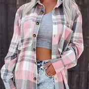 Women's Casual Plaid Button-Down Shirt