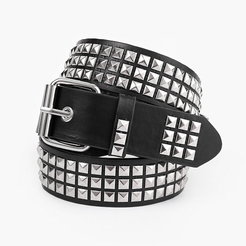 Elegant Square Bead Rivet Belt Waist Belt
