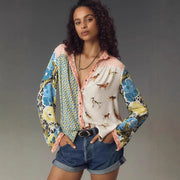Women's Animal Print Lapel Long Sleeve Casual Shirt