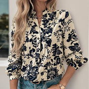 Retro Print Elegant Women's Blouse
