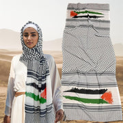 Exotic Chiffon Scarf with Flag Print