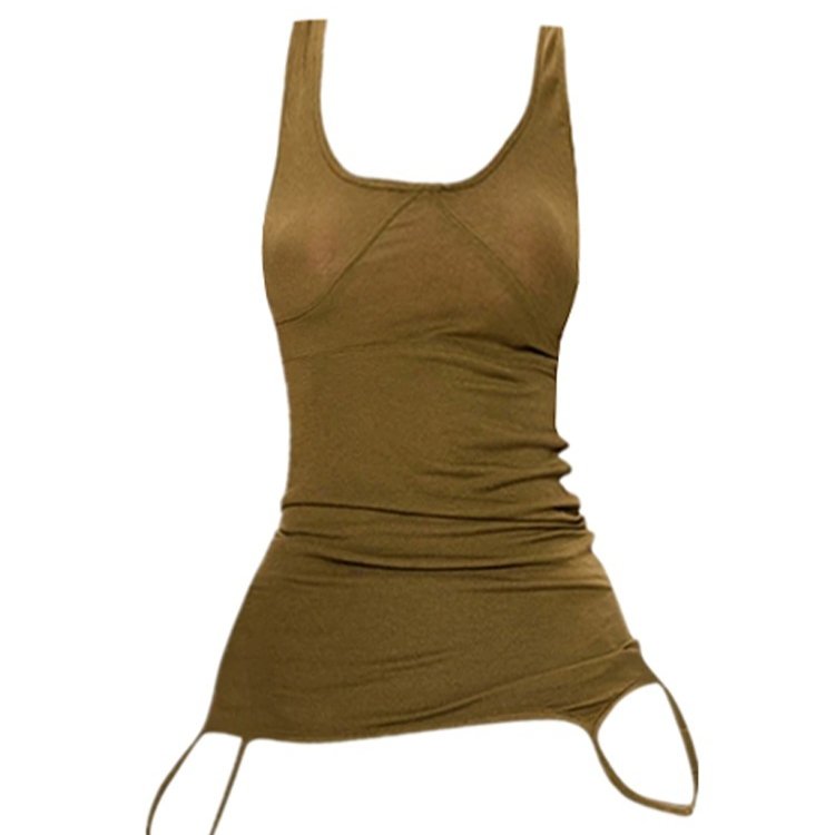 Slimming Green Vest for Women - Double-strap Knitted Top