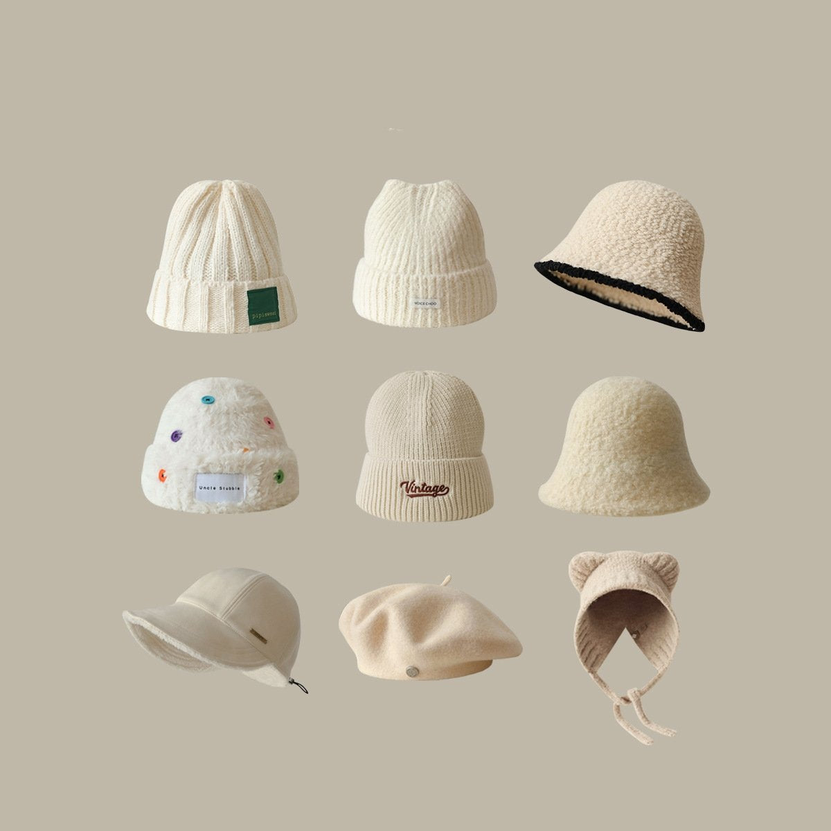 Women's Warm Beret Bucket Hat for Face Slimming