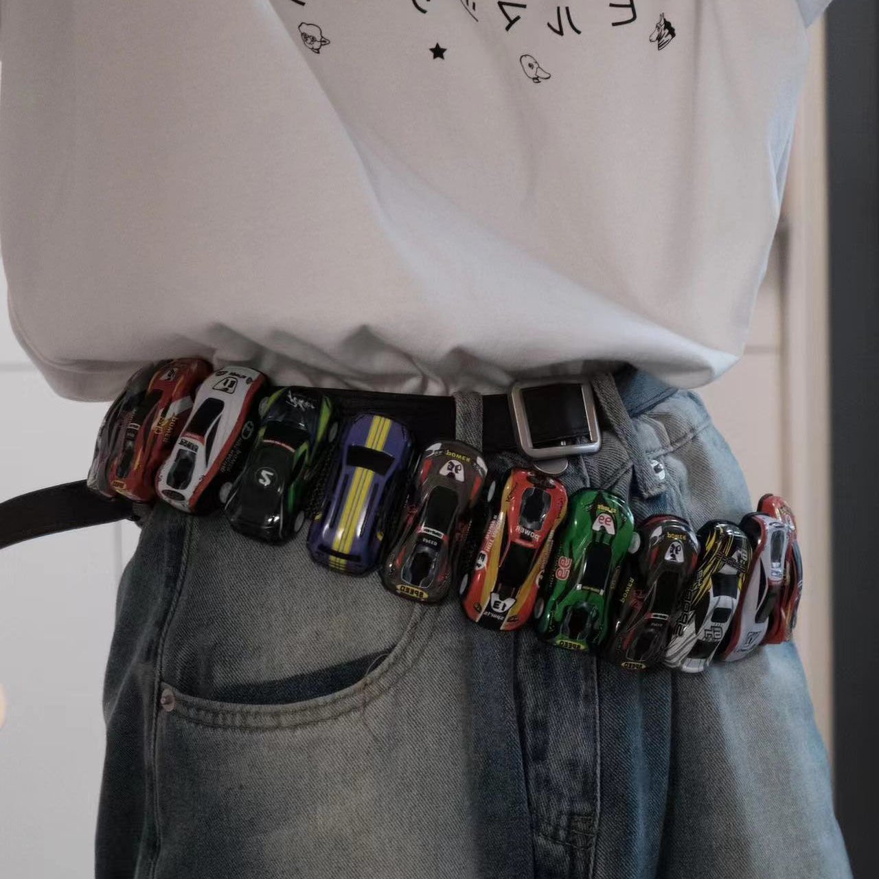 Thin Car Belt with Alloy Buckle