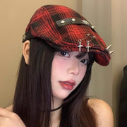 Neutral Plaid Women's Sun Hat for Everyday Wear