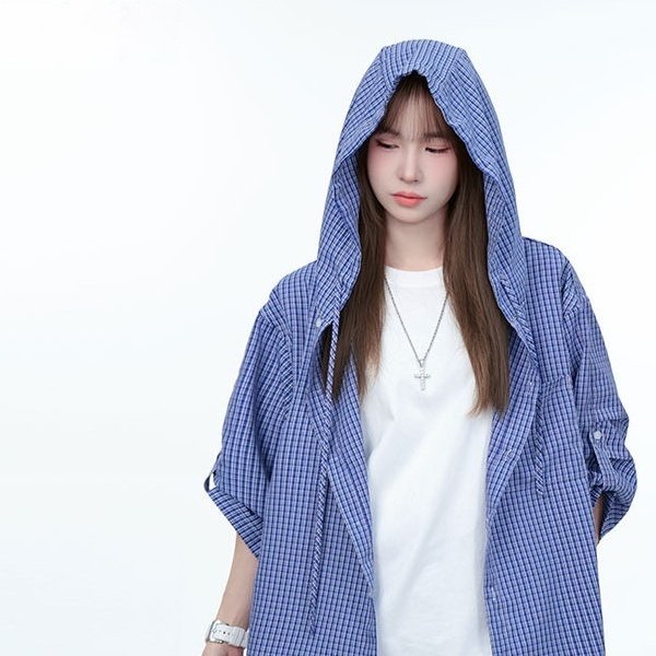 Men's Casual Summer Lightweight Hooded Shirt