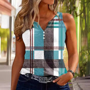 V-Neck Sleeveless Button Casual Loose Vest