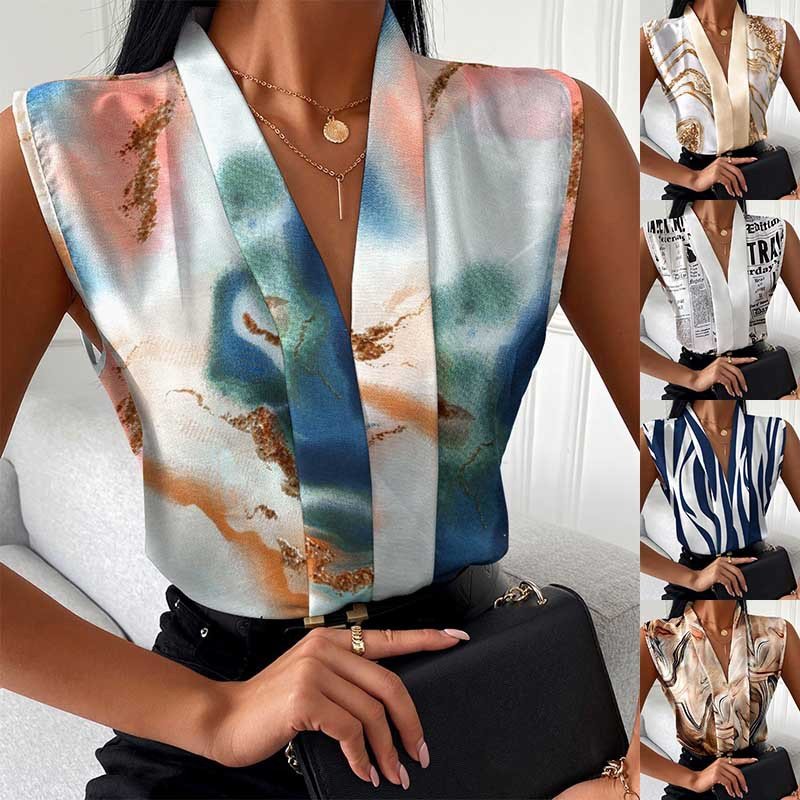 Chic Printed Sleeveless Top for Women