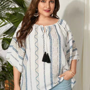 Plus Size Cotton Linen Retro Loose Blouse