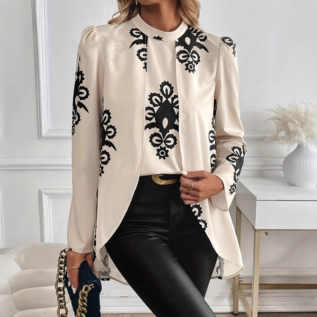 Elegant Women's Long-Sleeve Loose Pullover Top