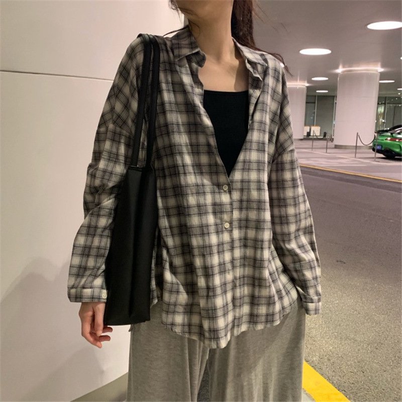 Retro Hong Kong Style Long Sleeve Blouse