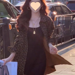 Retro Leopard Print Women's Shirt Coat