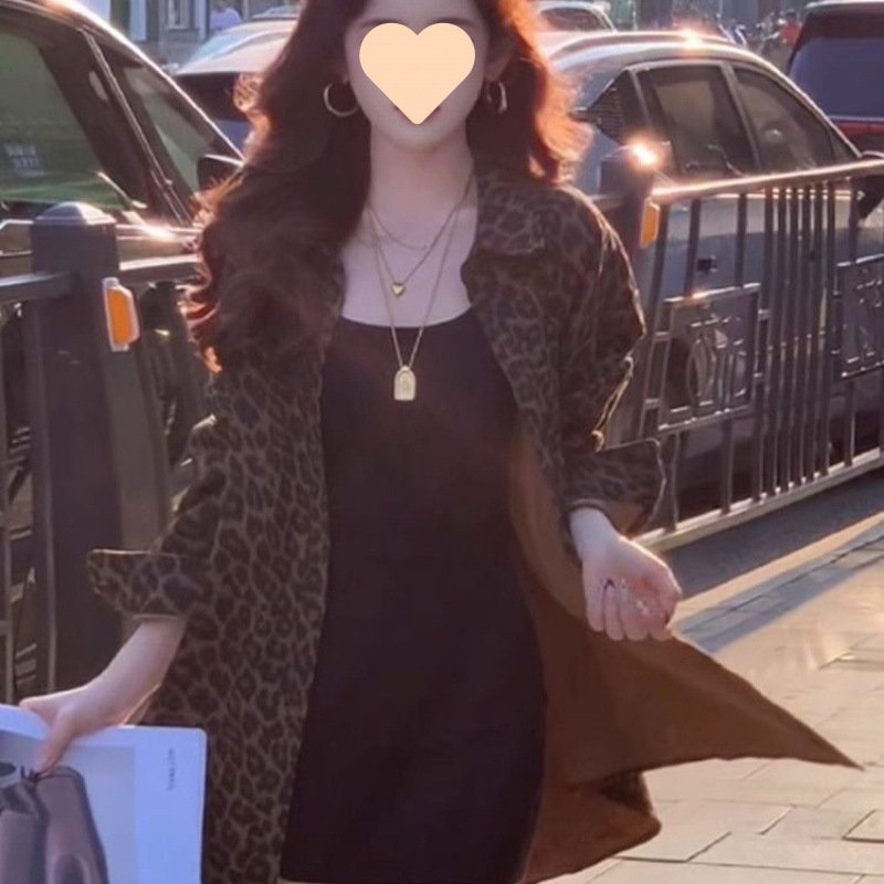 Retro Leopard Print Women's Shirt Coat