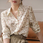 Elegant Floral Draped Blouse for Women
